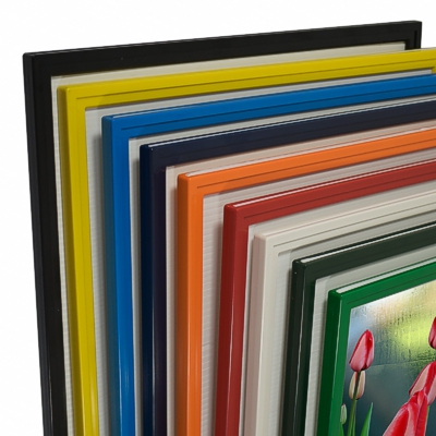 Slim frames are supplied in many standard colours