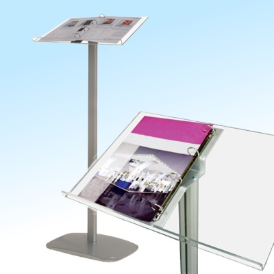 Low cost lectern with a ring binder for optional catalogue display