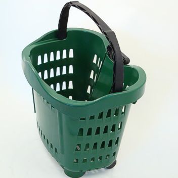 Trolley baskets have a retractable handle and wheels