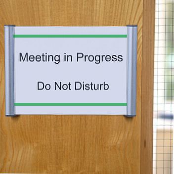 Snap door sign makes it easy to keep office name plates up to date