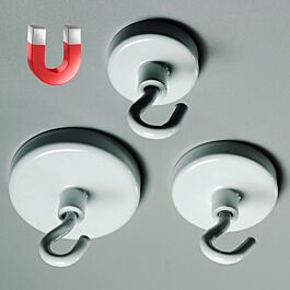 Magnetic ceiling hooks  Round white magnetic hooks 3 sizes