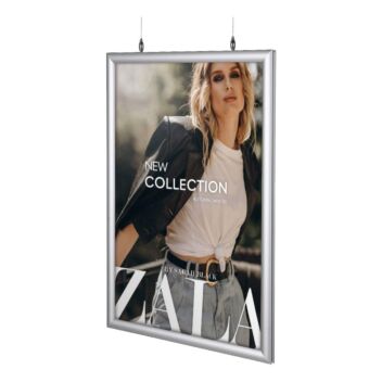 Suspended double-sided snap frames 