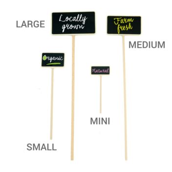 Wooden chalkboard stakes in 4 sizes