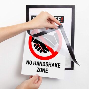Duraframe with no-handshake poster