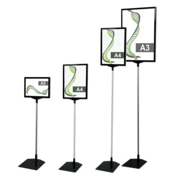 Fixed height sign stands with different frame sizes