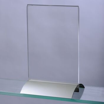 A5 menu stand with metal base