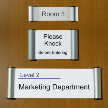 Different sized door name sign holders