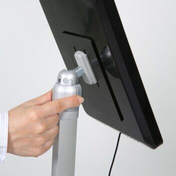 Adjustable angle and rotatable from portrait to landscape