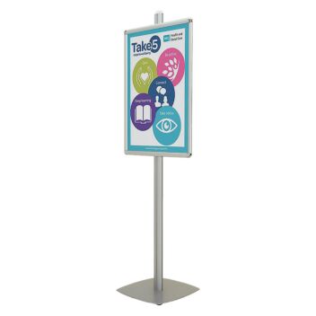 Display stand with A1 poster frame with health infographic