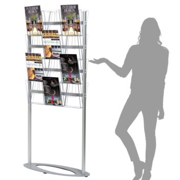 Double-sided literature floor stand
