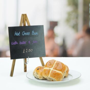 Cake price chalkboard easel