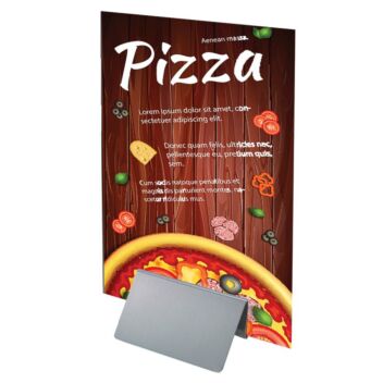 Stainless steel menu stand for A4 size menus and tabletop signs
