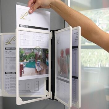 Pivot action and easy poster inserts