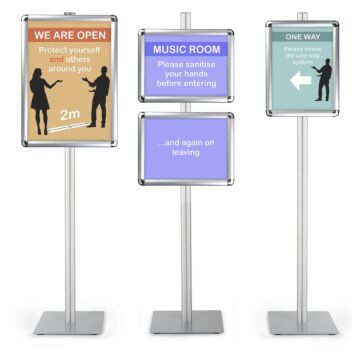 Sign stand with different frame combinations
