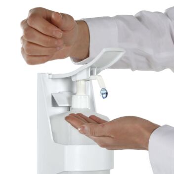 Lever can be operated by cuff or elbow