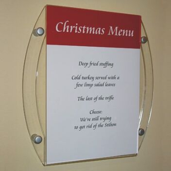 A4 office wall sign with stand-off fittings