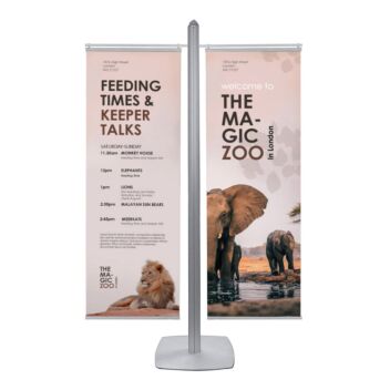 Double banner display stand