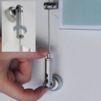Cable poster kit with wall mounting hardware