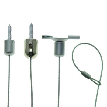 Range of ceiling fixings with wire rope