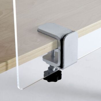 Desk screen clamps - table edge brackets