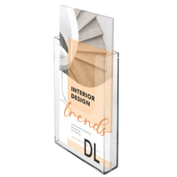 DL (1/3rd A4) brochure holder for wall mounting.