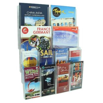 Mixed size wall-mount brochure display