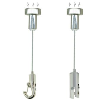 Magnetic hanging hardware: Safe Hook (L), Panel Hanger (R)