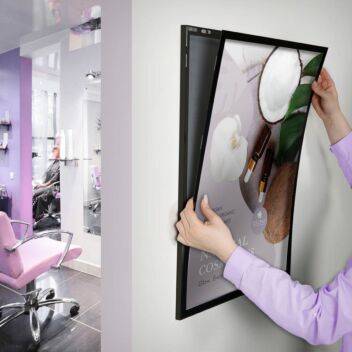 Black poster frame with magnetic cover