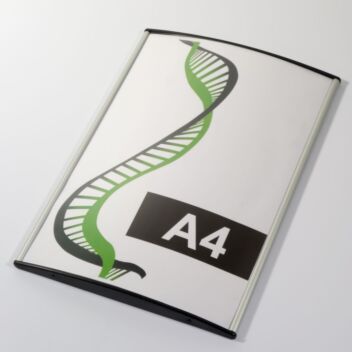 Curved face aluminium sign in A4 size