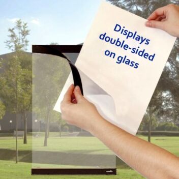 Window poster holder for double-sided display