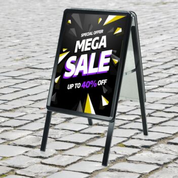 Black A2 A-board sign