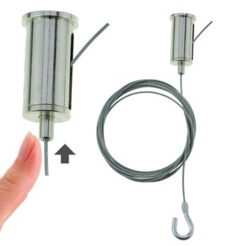 Adjustable height hanging display system