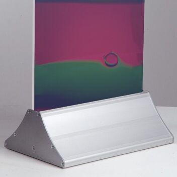 Sign holding Base with auto grab action 