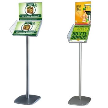 Standing A4 brochure holders portrait and landscape