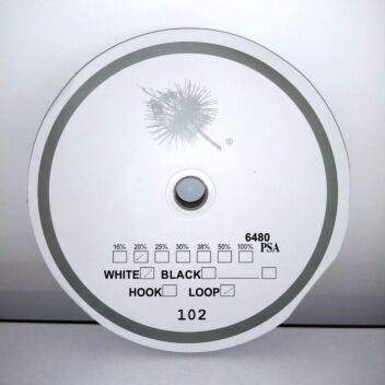 Bulk roll adhesive hoop and loop fastener