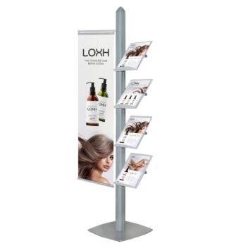 InfoRack brochure stand with banner arm