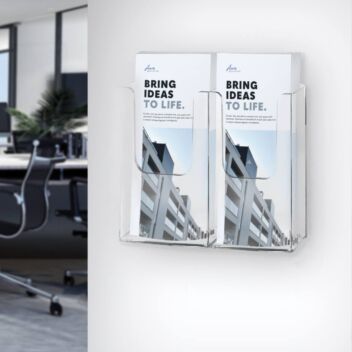 2 pocket DL wall mounted leaflet holder