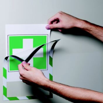 Green and white border - perfect for safety or first aid notices
