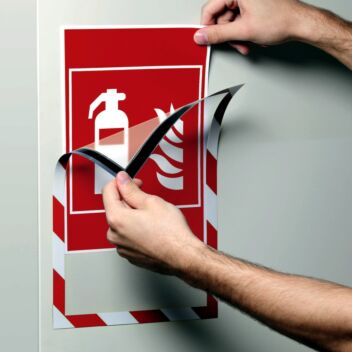 Red and white striped border for makes safety notices stand out
