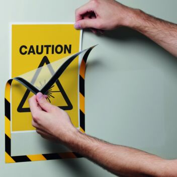 Magnetic hazard warning sign holder