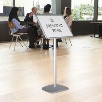 A2 Presenta Deco angled floor sign with snap frame