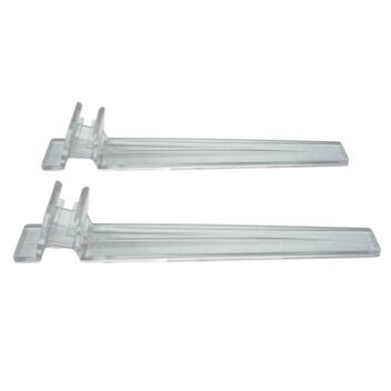 Clear plastic angled feet for POS frames