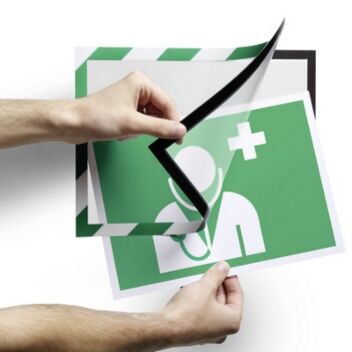 Sign holder for First Aid information