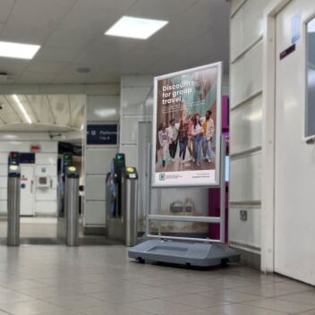 Transport station advertising stand