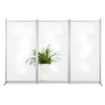 Triple width office partition screen