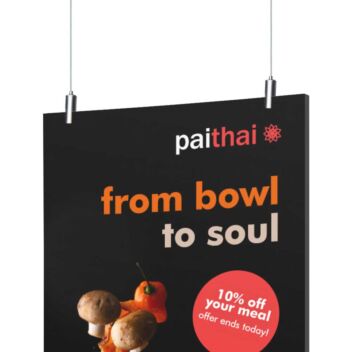 Magnetic panel hangers are available in two sizes