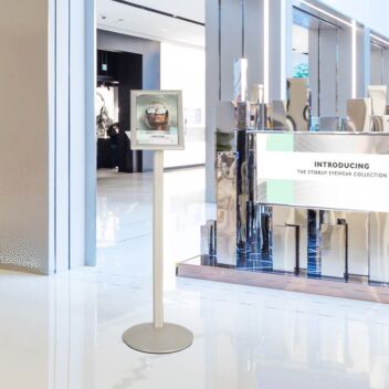 White beauty salon sign holder stand 