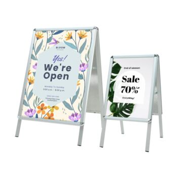 Silver snap frame A-boards A2 and A1