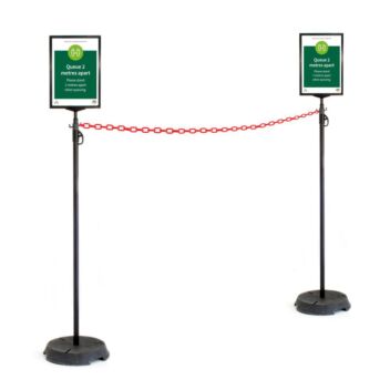 Budget sign post to attach link chain