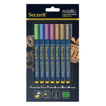 Securit chalk marker fine nib metallic sets